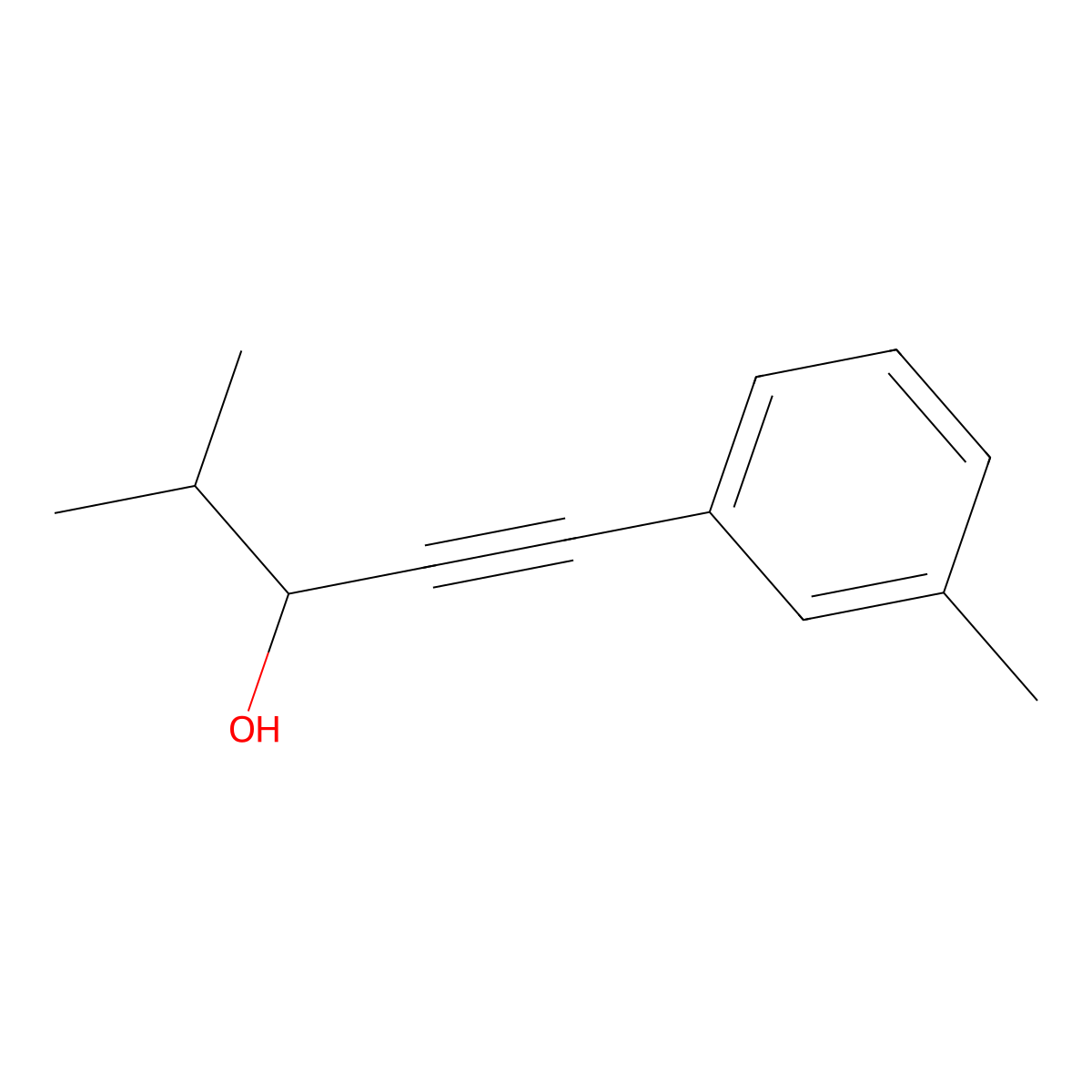 4-Methyl-1-(m-tolyl)pent-1-yn-3-ol molecular structure, CAS 1417507-79-9
