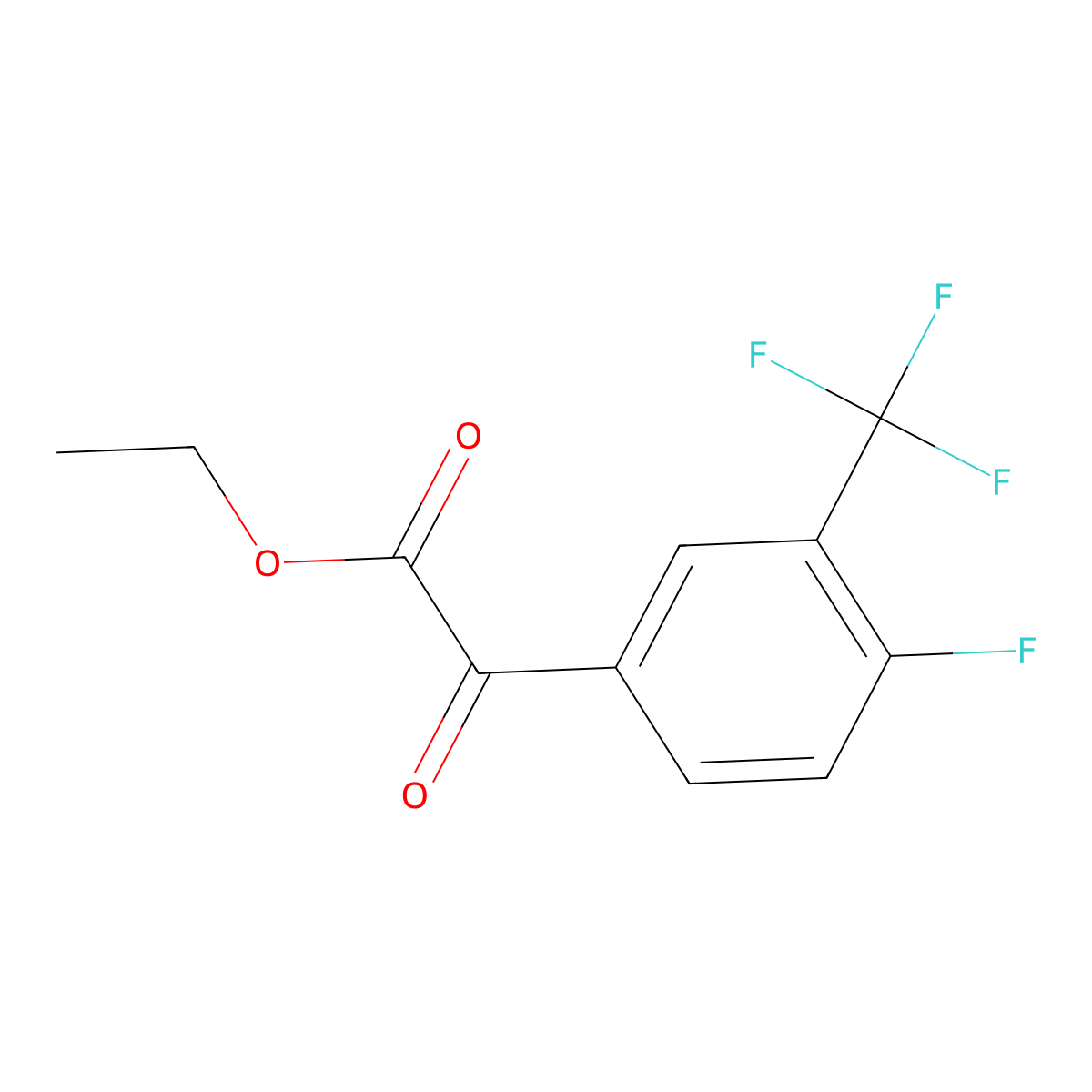 (4-Fluoro-3-trifluoromethylphenyl)oxo-acetic acid ethyl ester molecular structure, CAS 1417508-31-6
