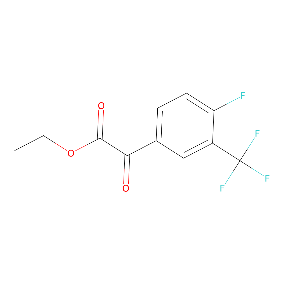 (4-Fluoro-3-trifluoromethylphenyl)oxo-acetic acid ethyl ester molecular structure, CAS 1417508-31-6