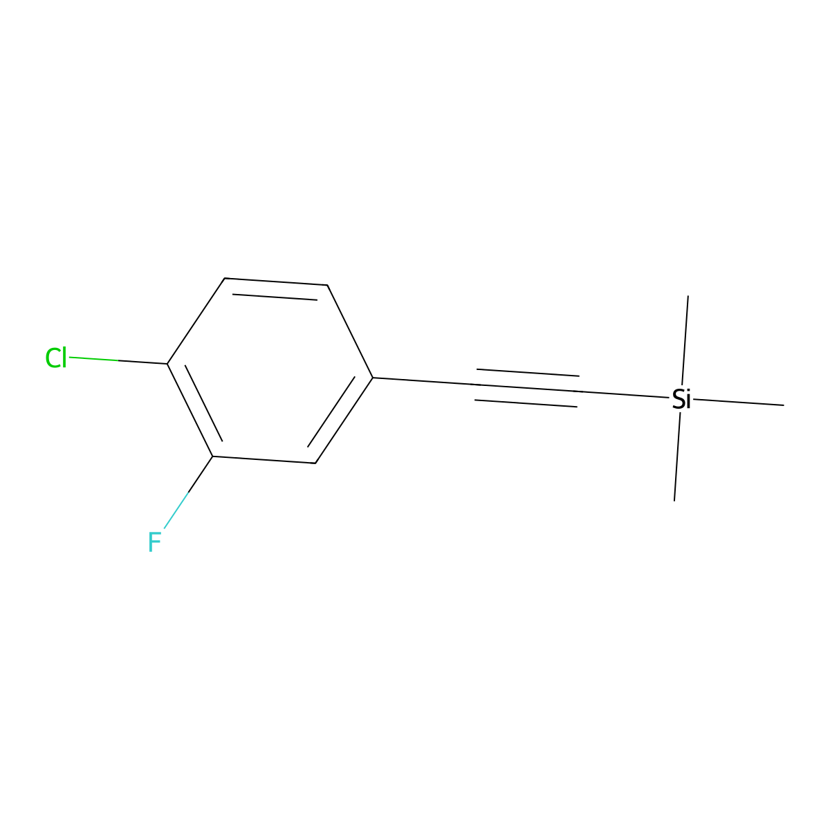 (4-Chloro-3-fluoro-phenylethynyl)-trimethyl-silane molecular structure, CAS 1417508-39-4