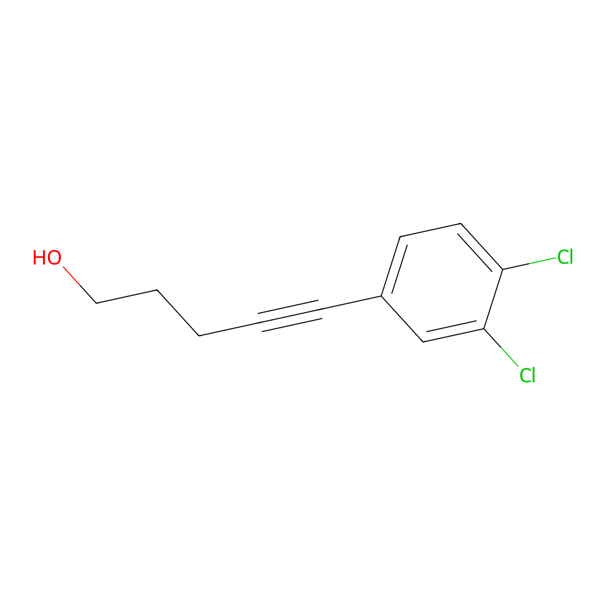 5-(3,4-Dichlorophenyl)pent-4-yn-1-ol molecular structure, CAS 1417508-46-3