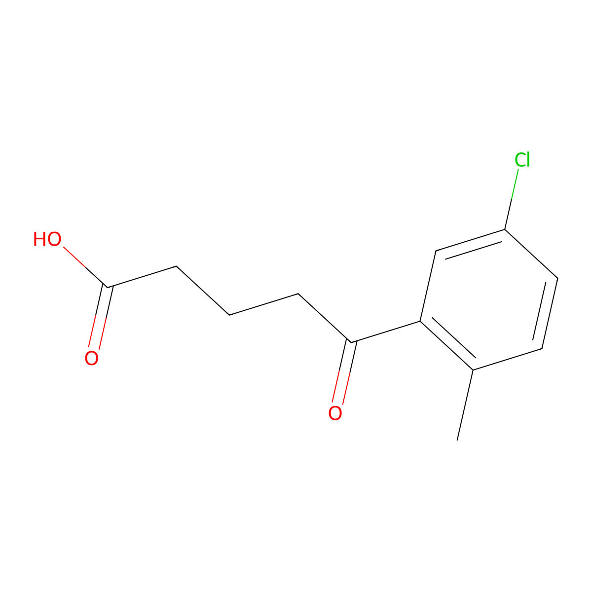 5-(3-Chloro-6-methylphenyl)-5-oxovaleric acid molecular structure, CAS 1417509-13-7