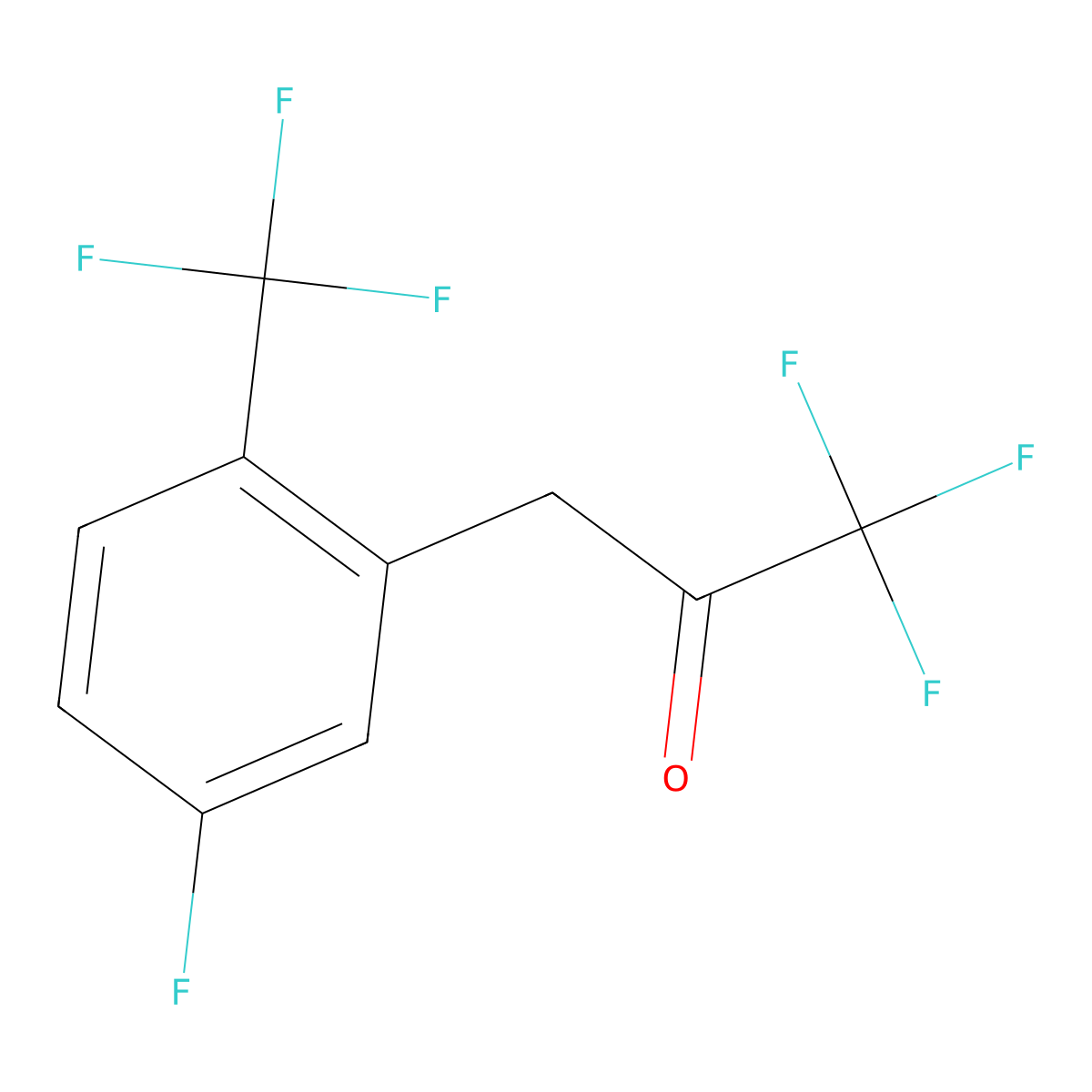1,1,1-Trifluoro-3-(5-fluoro-2-(trifluoromethyl)phenyl)propan-2-one molecular structure, CAS 1417511-05-7