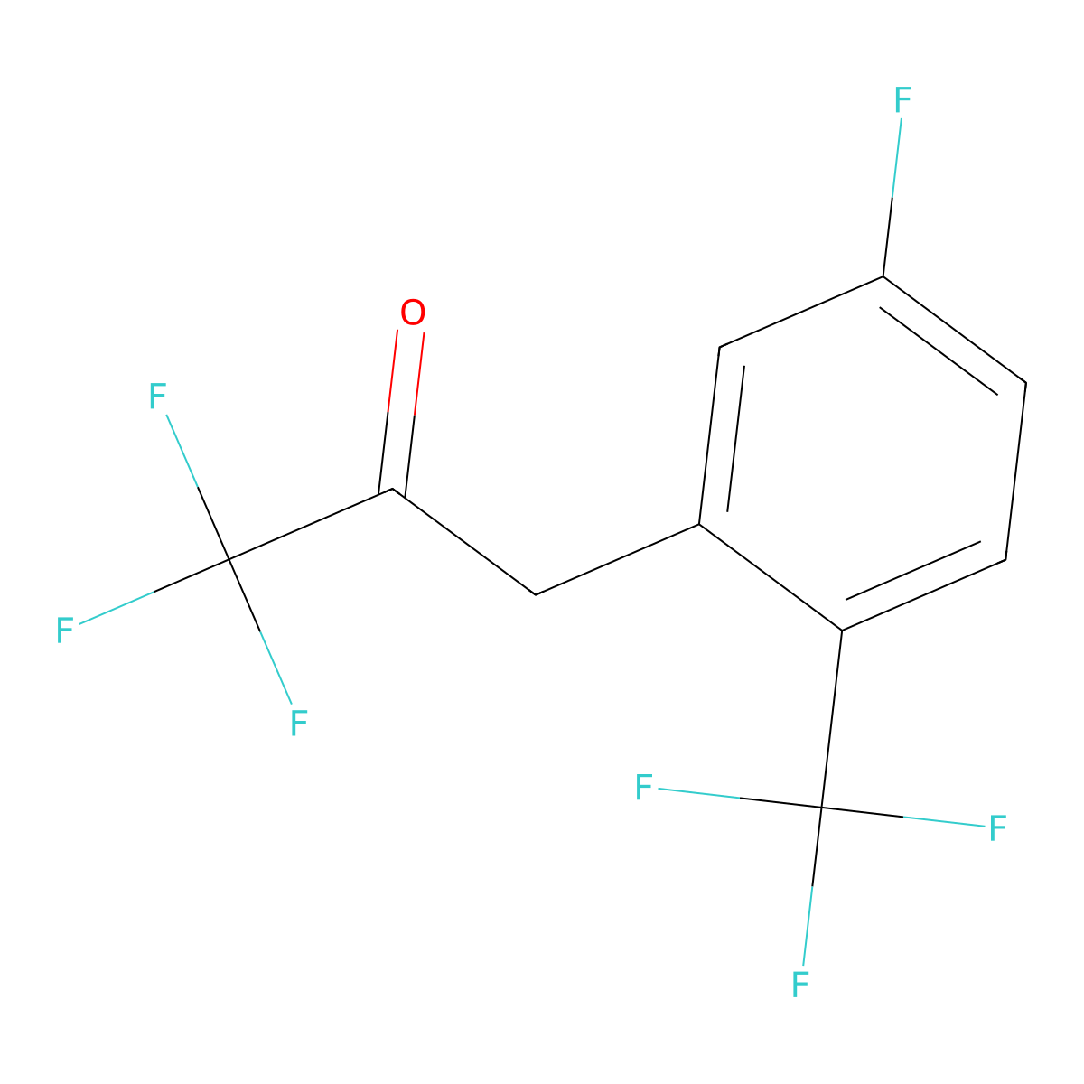 1,1,1-Trifluoro-3-(5-fluoro-2-(trifluoromethyl)phenyl)propan-2-one molecular structure, CAS 1417511-05-7