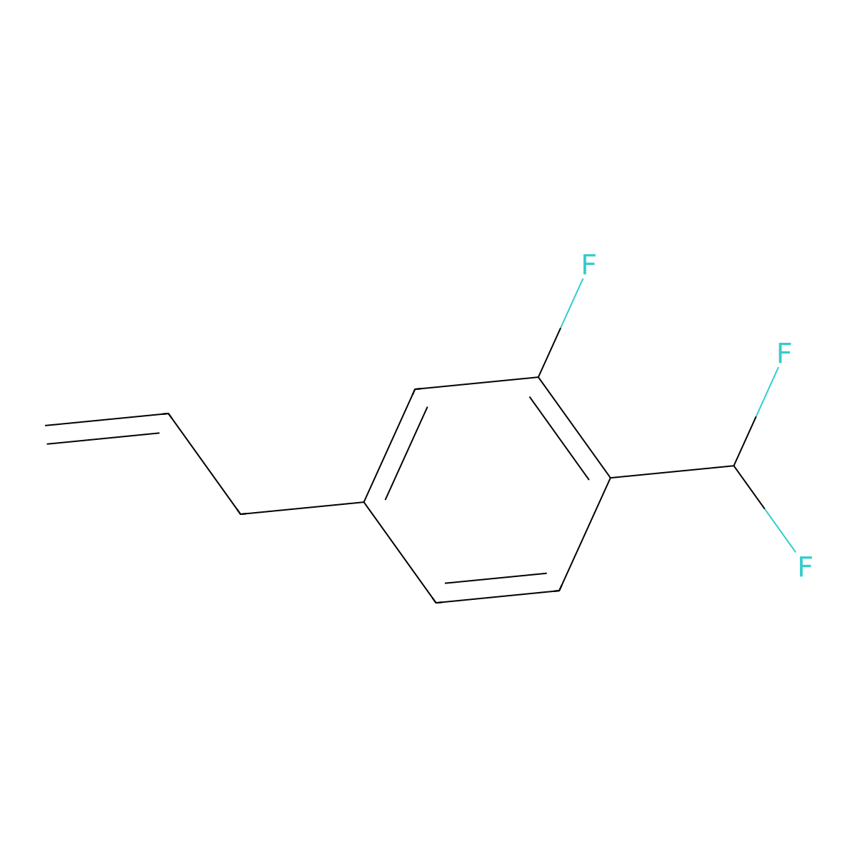 1-(Difluoromethyl)-2-fluoro-4-(prop-2-EN-1-YL)benzene molecular structure, CAS 1417511-15-9