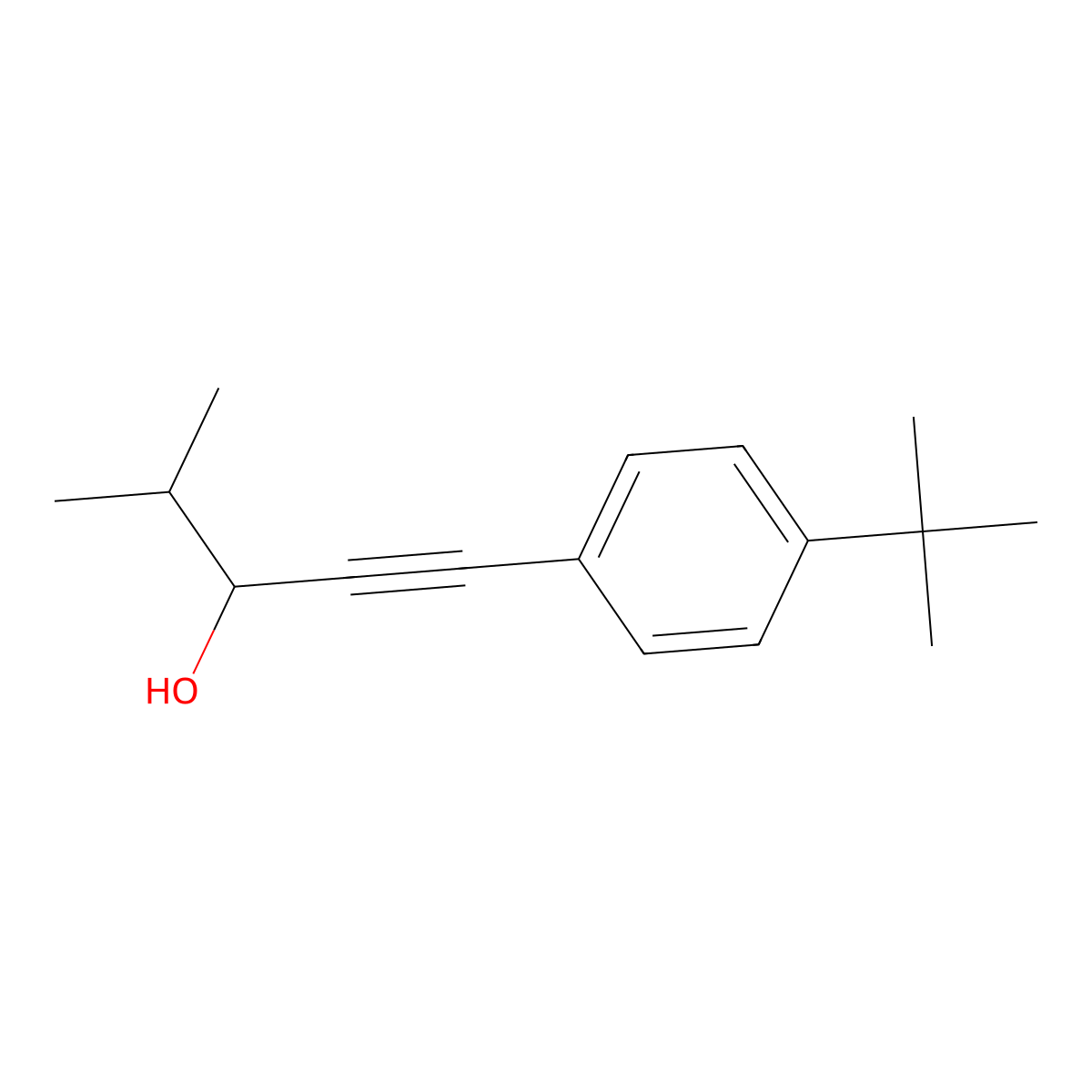1-[4-(1,1-Dimethylethyl)phenyl]-4-methyl-1-pentyn-3-ol molecular structure, CAS 1417511-37-5