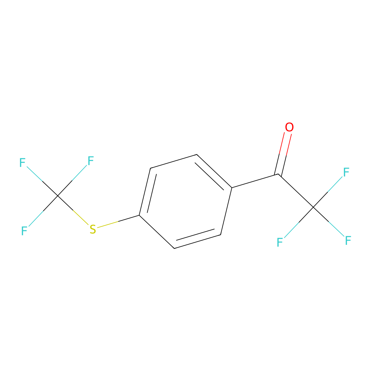 2,2,2-Trifluoro-1-{4-[(trifluoromethyl)sulfanyl]phenyl}ethan-1-one molecular structure, CAS 1417511-80-8