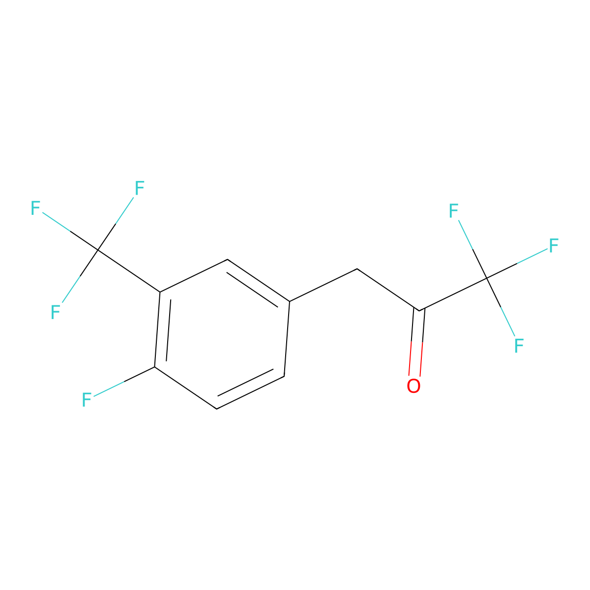 1,1,1-Trifluoro-3-[4-fluoro-3-(trifluoromethyl)phenyl]propan-2-one molecular structure, CAS 1417511-99-9