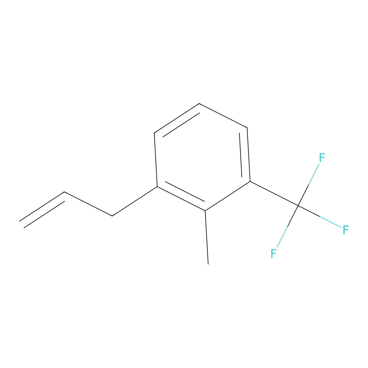 1-Allyl-2-methyl-3-trifluoromethyl-benzene molecular structure, CAS 1417512-64-1