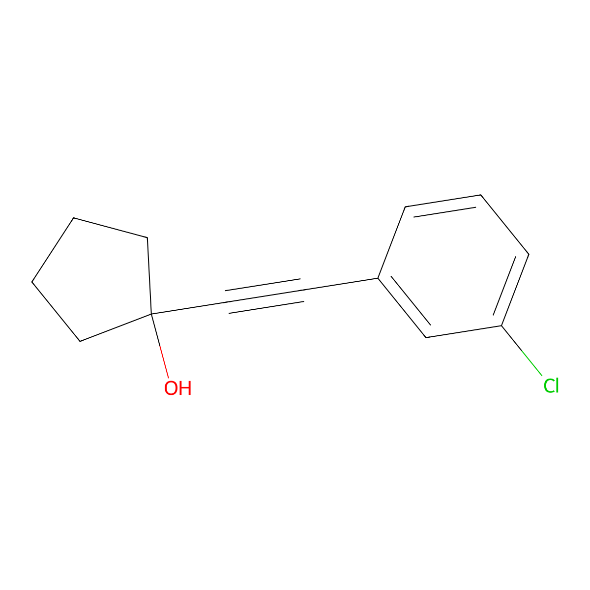 1-[2-(3-Chlorophenyl)ethynyl]cyclopentanol molecular structure, CAS 1417512-88-9