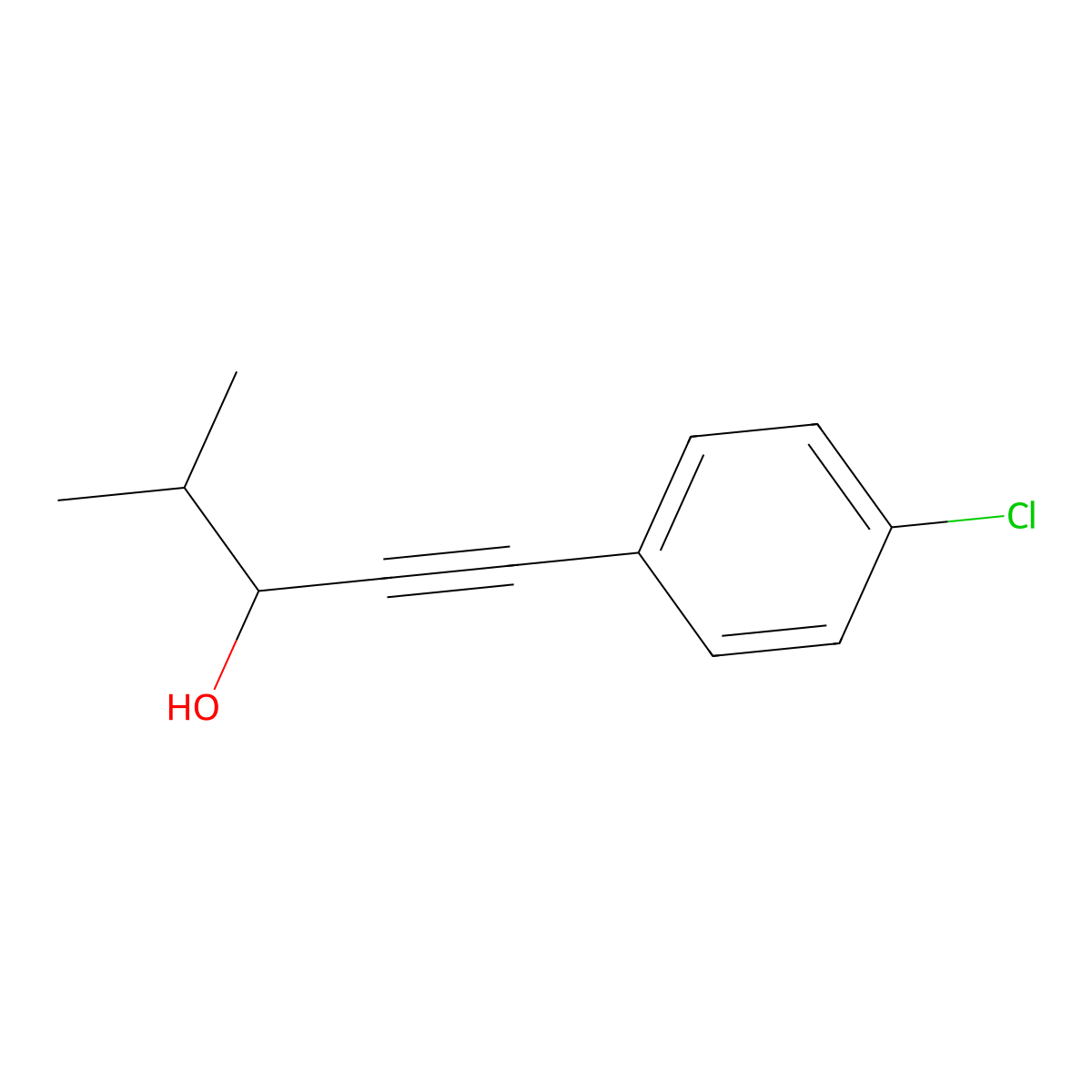 1-(4-Chlorophenyl)-4-methyl-1-pentyn-3-ol molecular structure, CAS 1417513-04-2