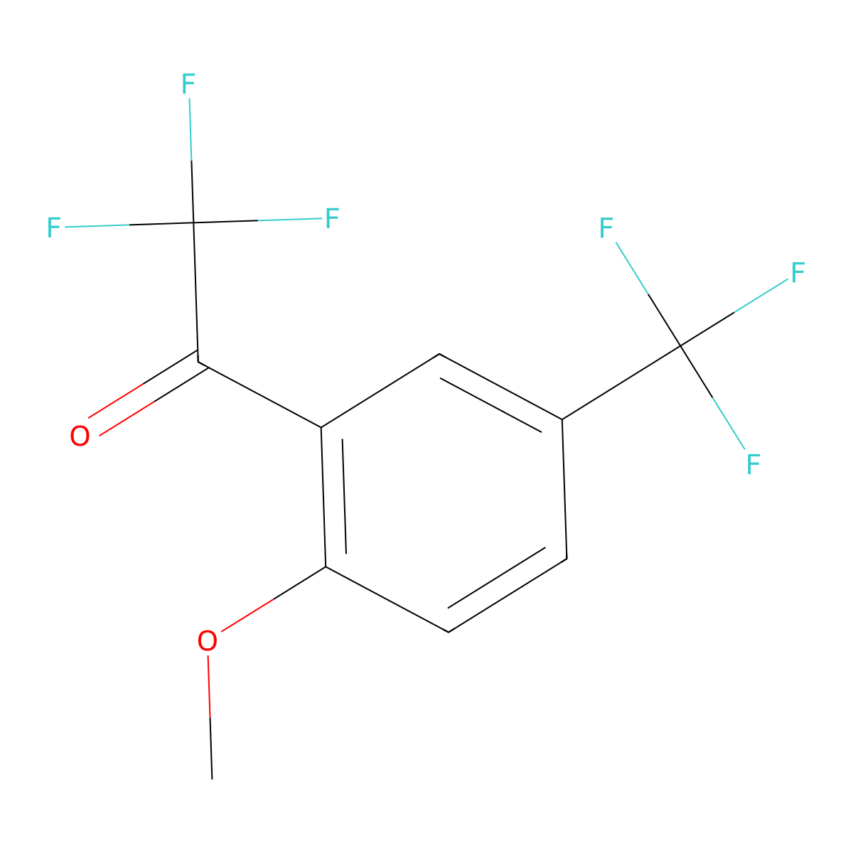 2,2,2-Trifluoro-1-(2-methoxy-5-trifluoromethylphenyl)ethanone molecular structure, CAS 1417513-07-5