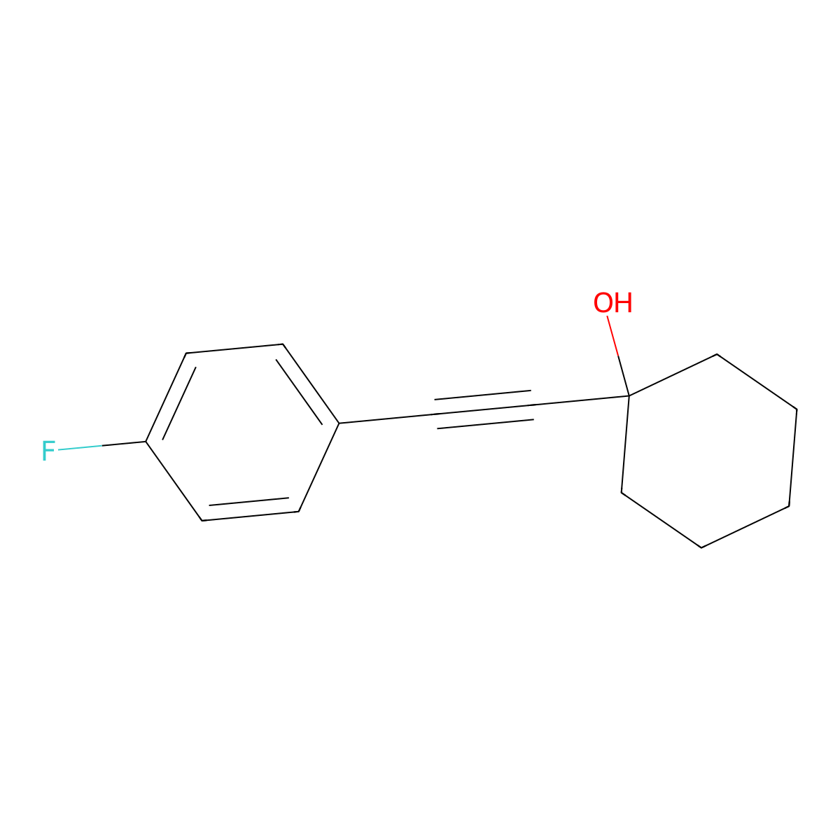1-[2-(4-Fluorophenyl)ethynyl]cyclohexanol molecular structure, CAS 1417513-27-9