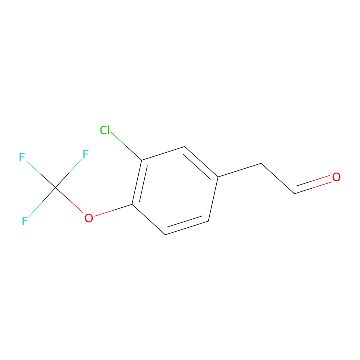 2-[3-Chloro-4-(trifluoromethoxy)phenyl]acetaldehyde molecular structure, CAS 1417514-42-1