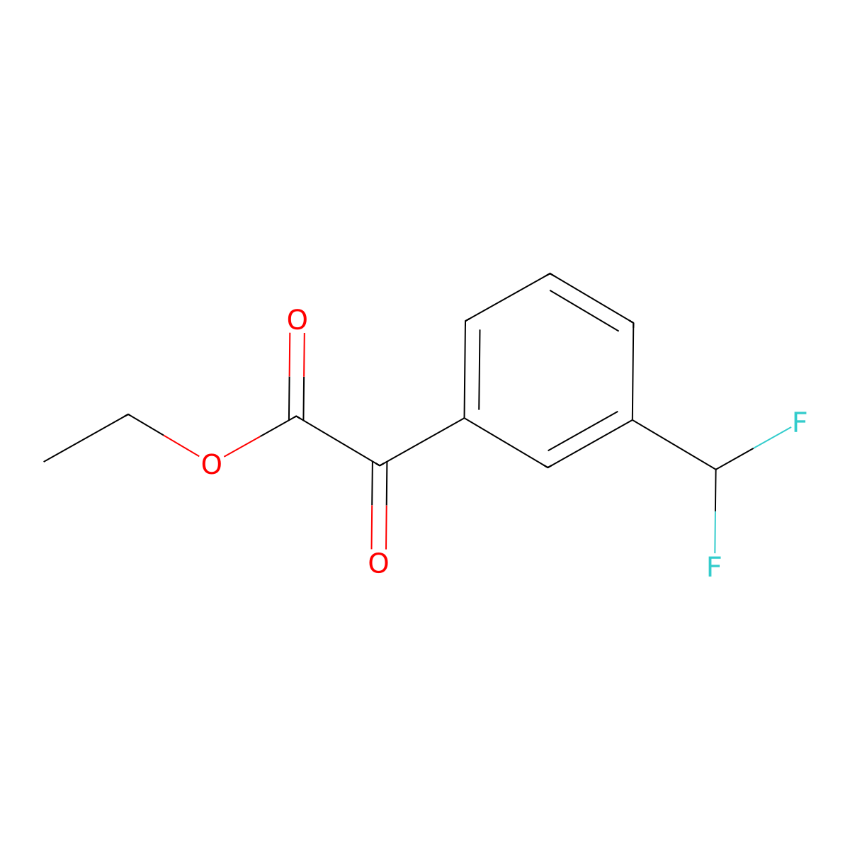 Ethyl 2-(3-(difluoromethyl)phenyl)-2-oxoacetate molecular structure, CAS 1417515-63-9