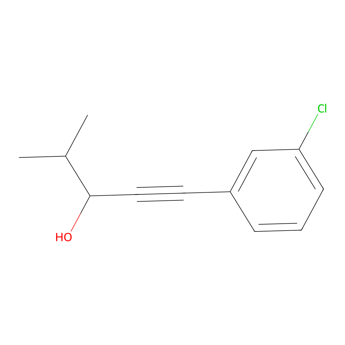 1-(3-Chlorophenyl)-4-methyl-1-pentyn-3-ol molecular structure, CAS 1417515-74-2