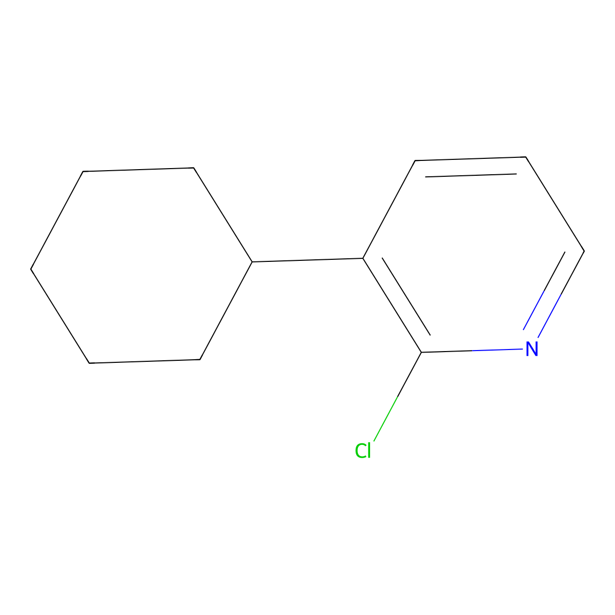 2-Chloro-3-(cyclohexyl)pyridine molecular structure, CAS 1417517-75-9