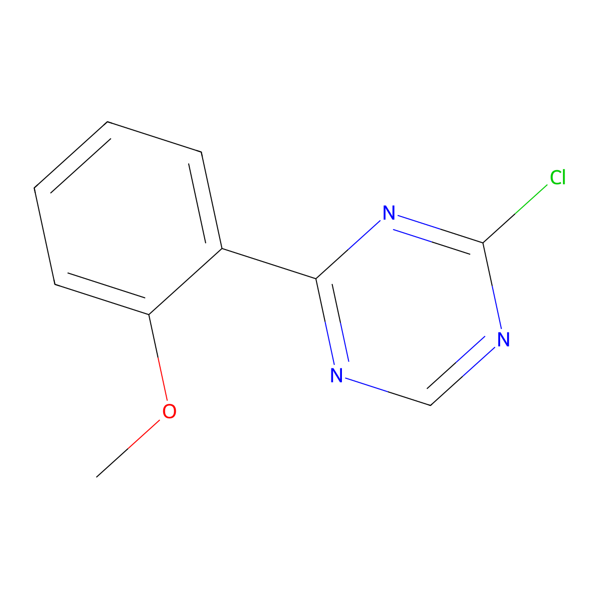 2-Chloro-4-(2-methoxyphenyl)-1,3,5-triazine molecular structure, CAS 1417517-79-3