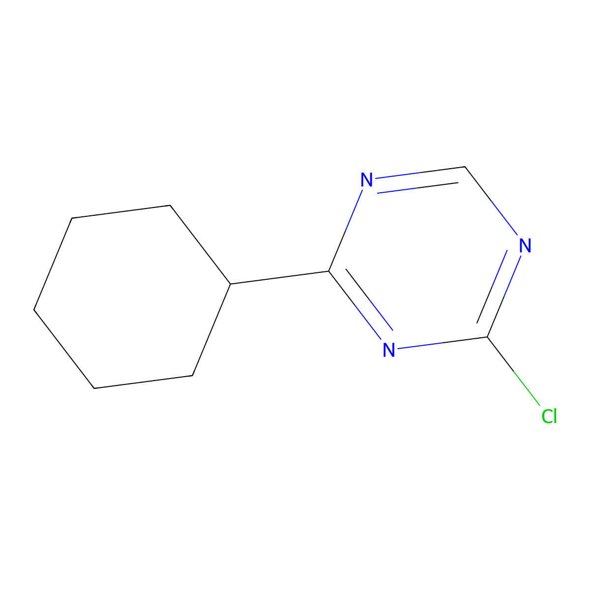 2-Chloro-4-(cyclohexyl)-1,3,5-triazine molecular structure, CAS 1417517-80-6