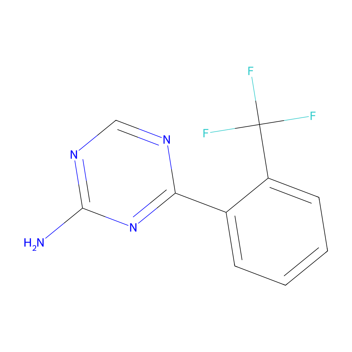 4-(2-Trifluoromethylphenyl)-1,3,5-triazin-2-amine molecular structure, CAS 1417517-83-9