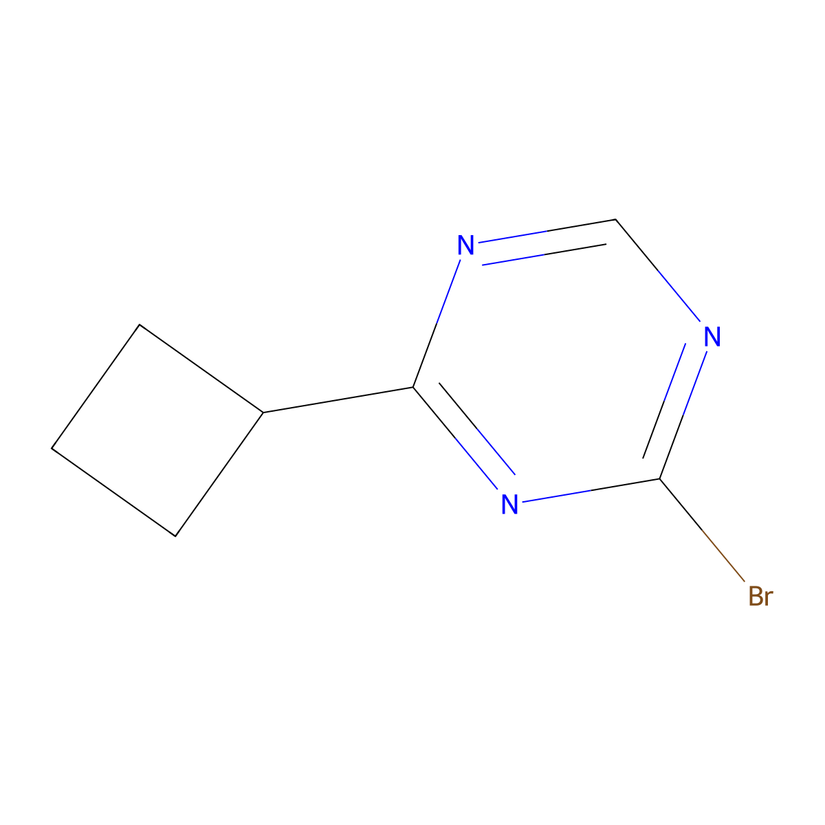 2-Bromo-4-(cyclobutyl)-1,3,5-triazine molecular structure, CAS 1417517-86-2