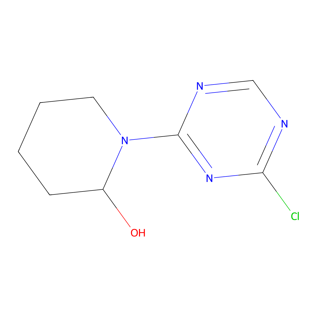 2-Chloro-4-(2-hydroxypiperidin-1-yl)-1,3,5-triazine molecular structure, CAS 1417517-87-3