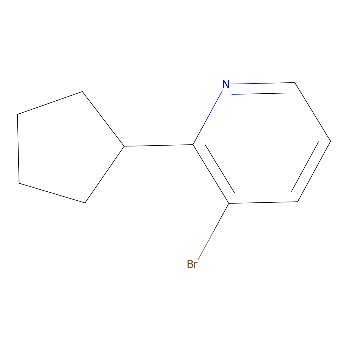 3-Bromo-2-(cyclopentyl)pyridine molecular structure, CAS 1417517-92-0