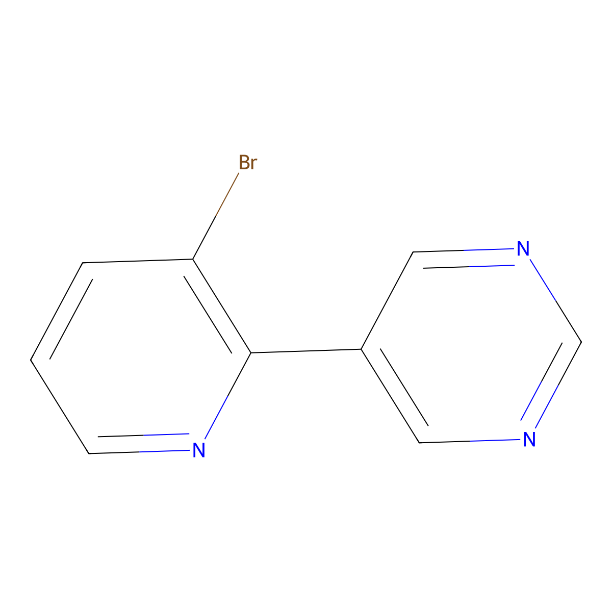 3-Bromo-2-(5-pyrimidyl)pyridine molecular structure, CAS 1417517-93-1