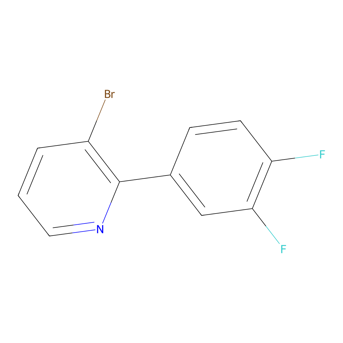 3-Bromo-2-(3,4-difluorophenyl)pyridine molecular structure, CAS 1417517-95-3