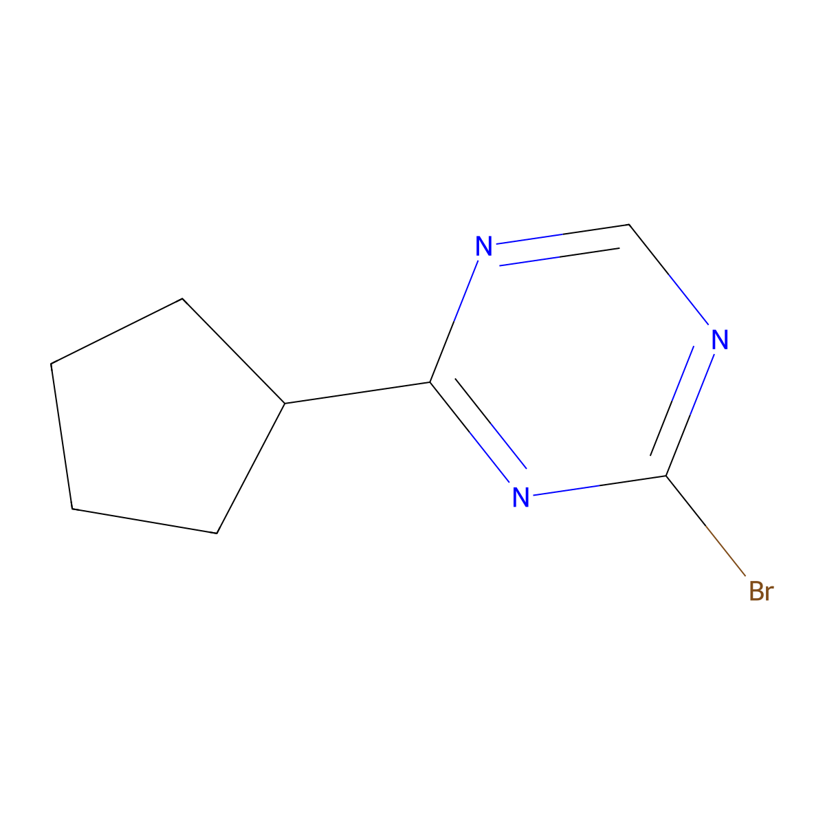 2-Bromo-4-(cyclopentyl)-1,3,5-triazine molecular structure, CAS 1417517-97-5
