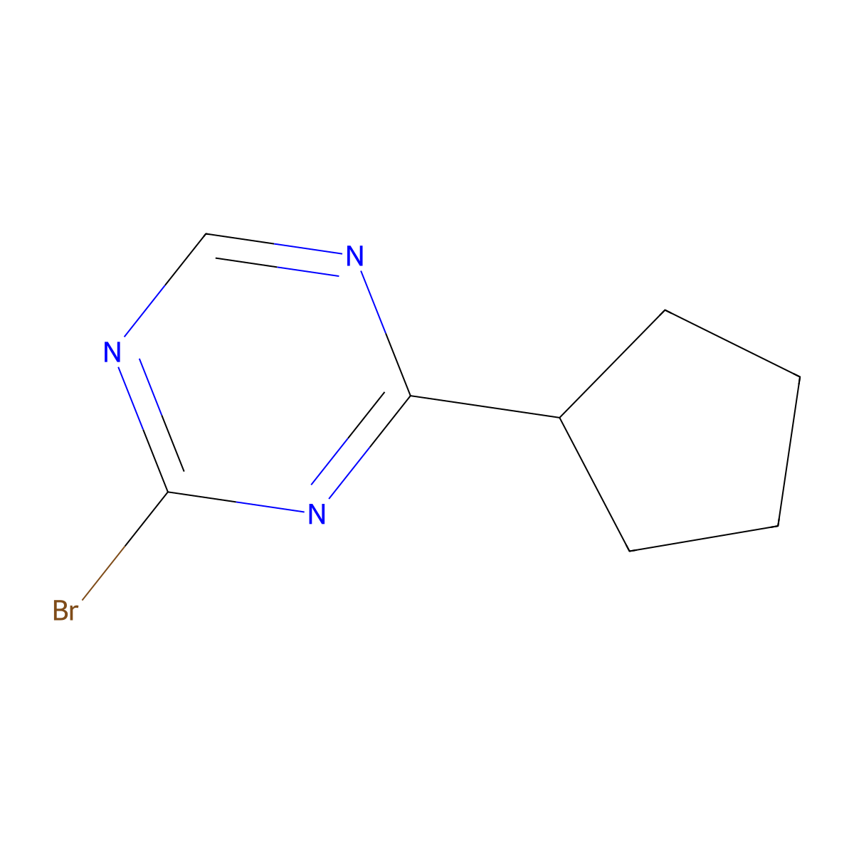 2-Bromo-4-(cyclopentyl)-1,3,5-triazine molecular structure, CAS 1417517-97-5