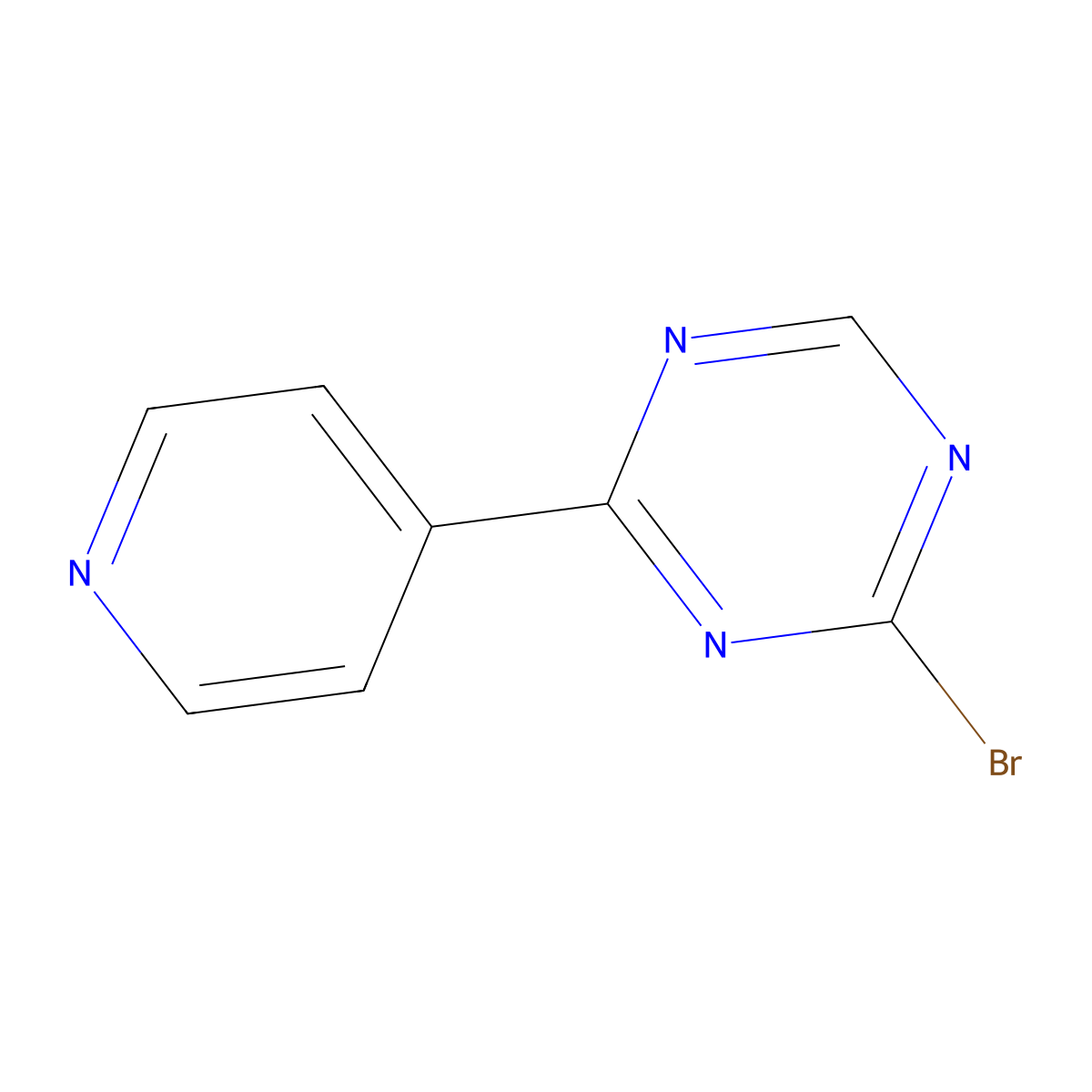 2-Bromo-4-(4-pyridyl)-1,3,5-triazine molecular structure, CAS 1417517-99-7