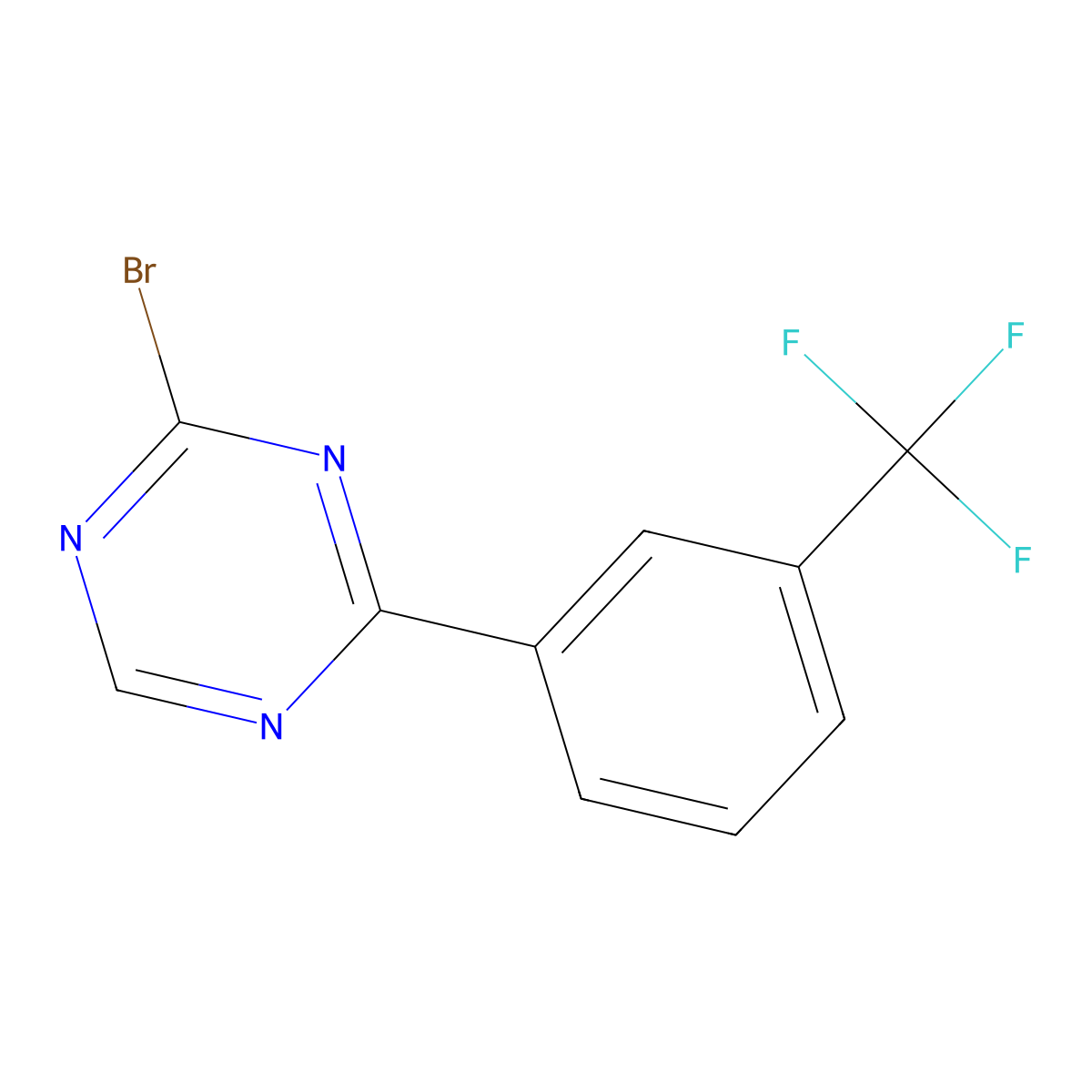 2-Bromo-4-(3-trifluoromethylphenyl)-1,3,5-triazine molecular structure, CAS 1417518-01-4