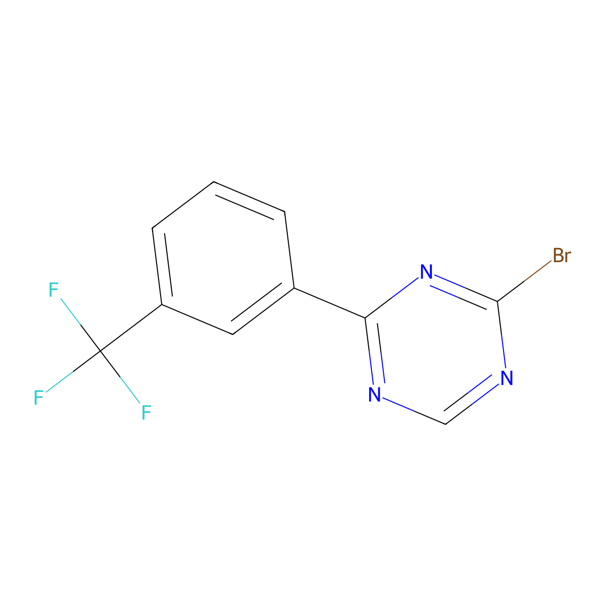 2-Bromo-4-(3-trifluoromethylphenyl)-1,3,5-triazine molecular structure, CAS 1417518-01-4