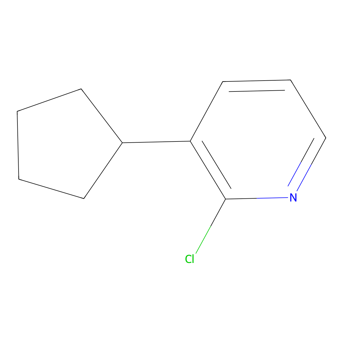 2-Chloro-3-(cyclopentyl)pyridine molecular structure, CAS 1417518-02-5