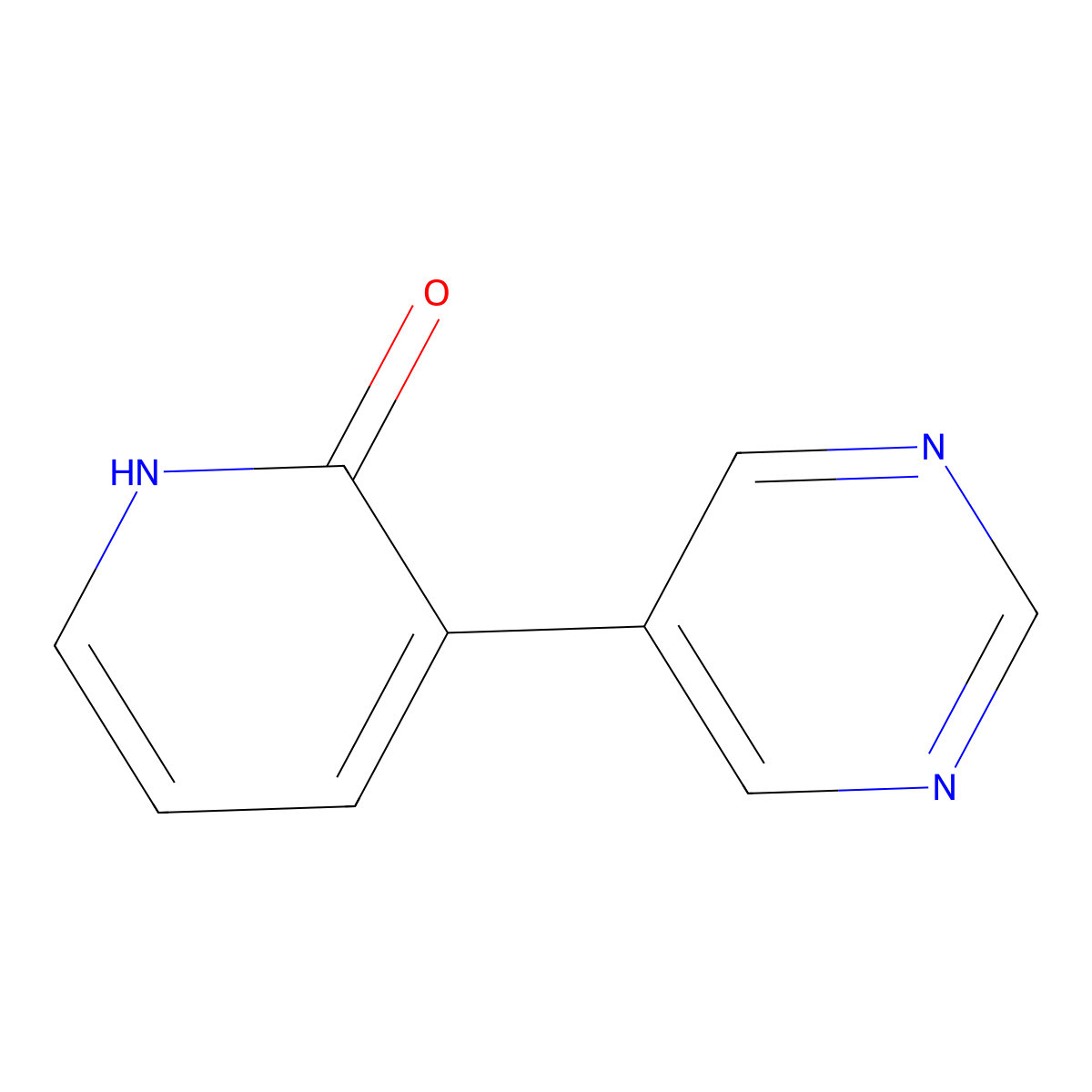 2-Hydroxy-3-(pyrimidin-5-yl)pyridine molecular structure, CAS 1417518-04-7