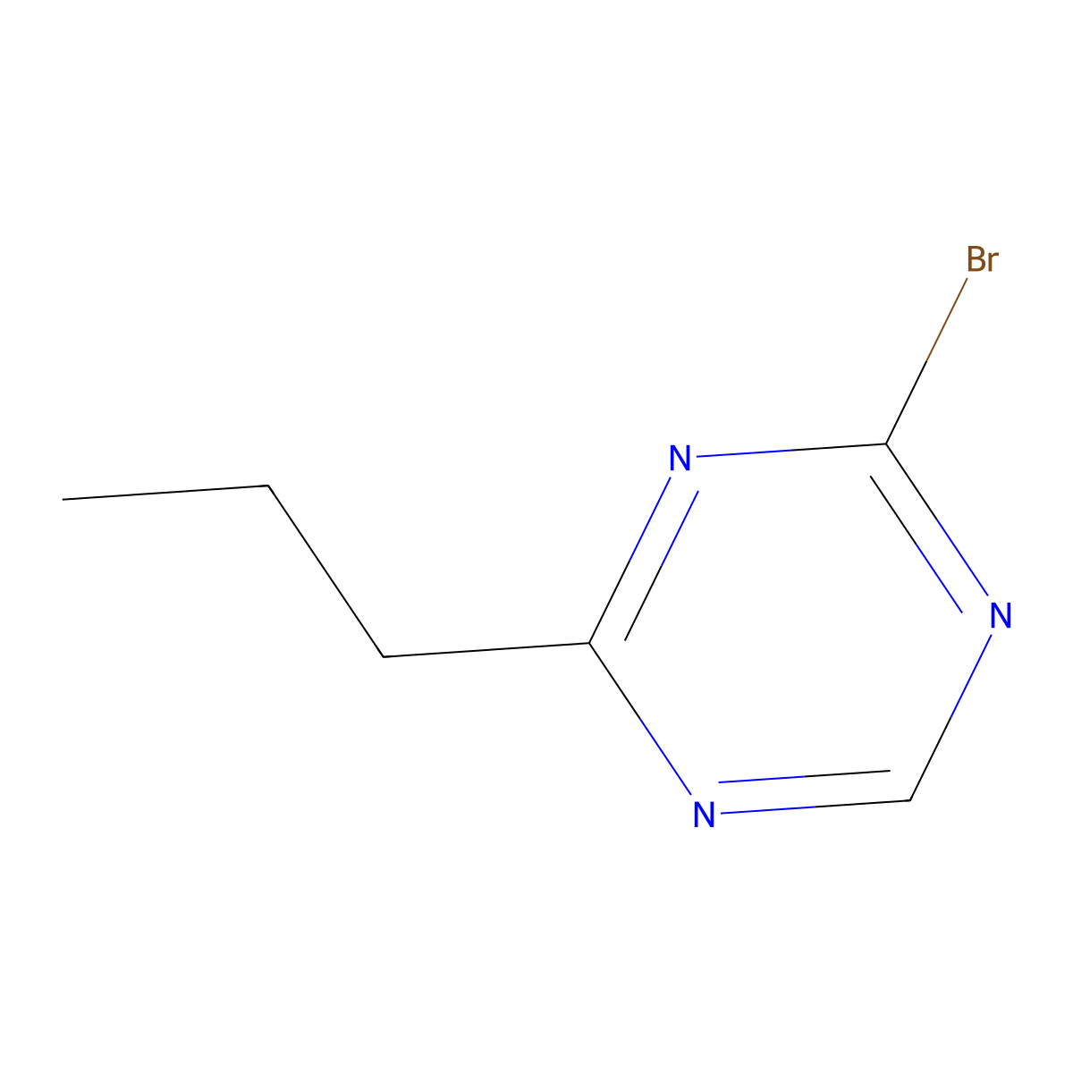 2-Bromo-4-(n-propyl)-1,3,5-triazine molecular structure, CAS 1417518-08-1