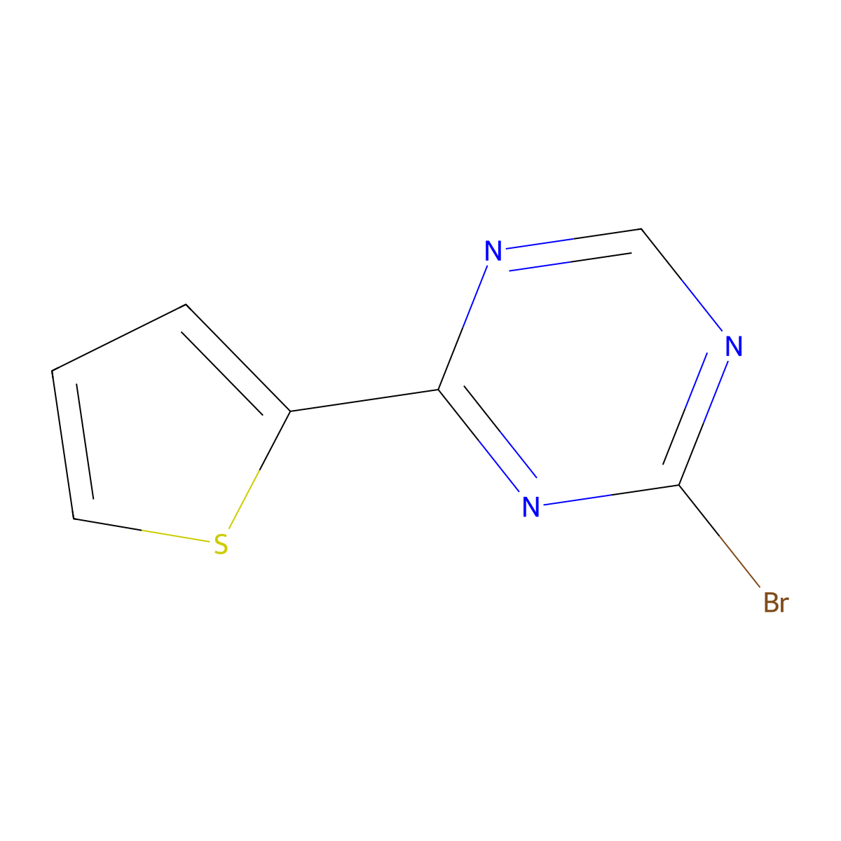 2-Bromo-4-(2-thienyl)-1,3,5-triazine molecular structure, CAS 1417518-10-5