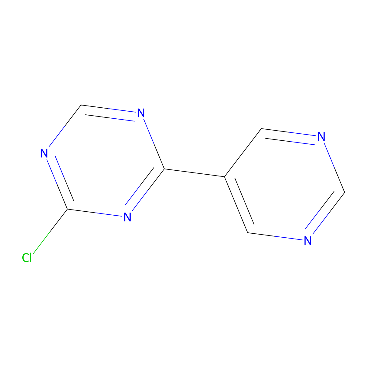 2-Chloro-4-(5-pyrimidyl)-1,3,5-triazine molecular structure, CAS 1417518-12-7