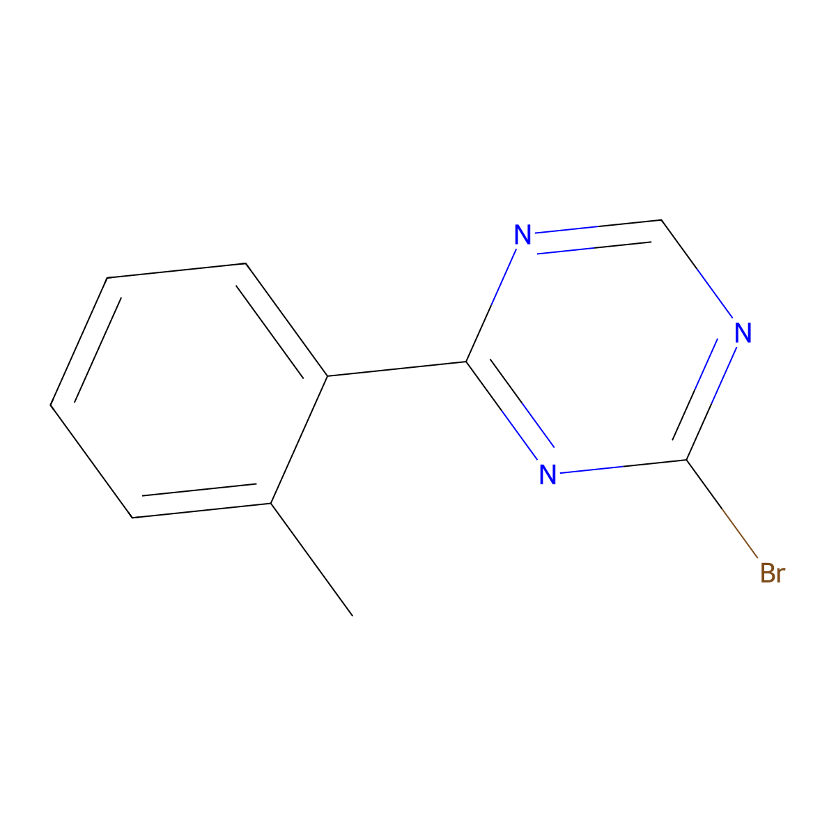 2-Bromo-4-(2-tolyl)-1,3,5-triazine molecular structure, CAS 1417518-14-9
