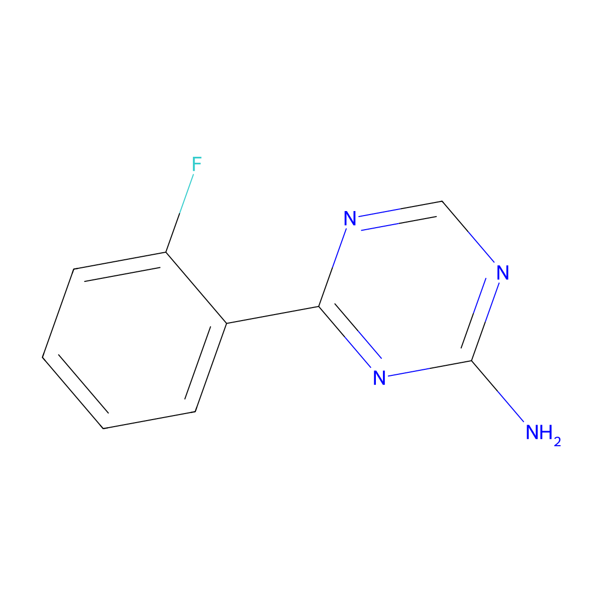 4-(2-Fluorophenyl)-1,3,5-triazin-2-amine molecular structure, CAS 1417518-18-3