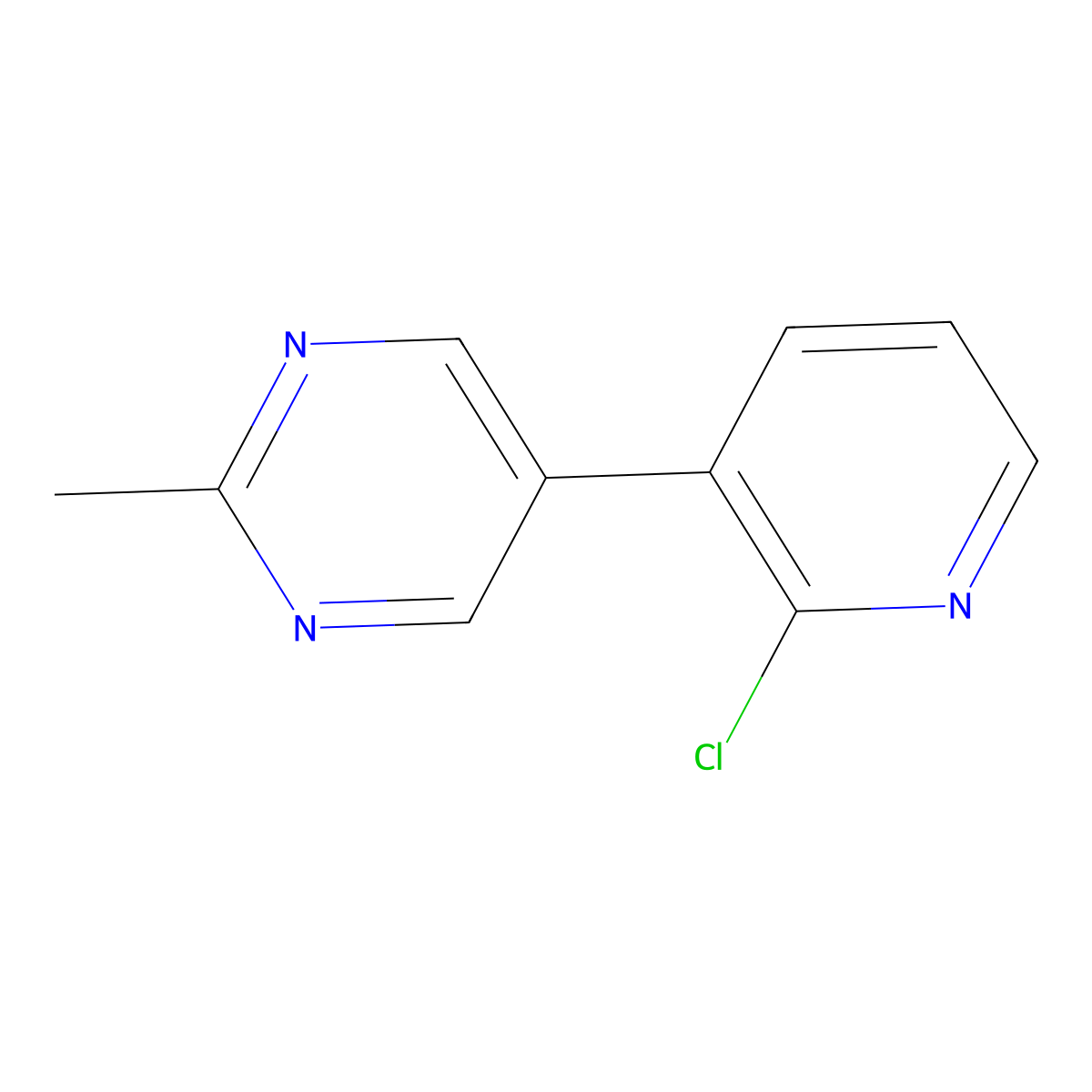 2-Chloro-3-(2-methylpyrimidin-5-yl)pyridine molecular structure, CAS 1417518-19-4