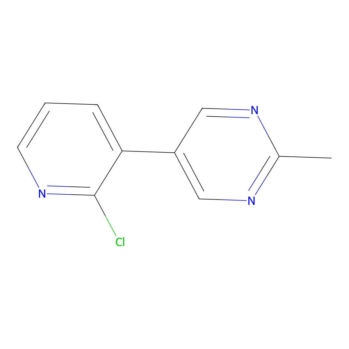 2-Chloro-3-(2-methylpyrimidin-5-yl)pyridine molecular structure, CAS 1417518-19-4
