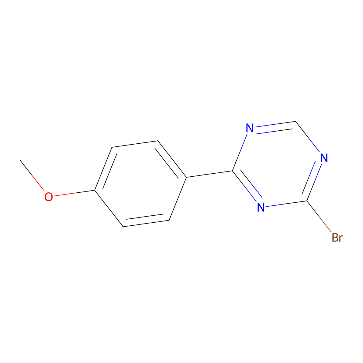 2-Bromo-4-(4-methoxyphenyl)-1,3,5-triazine molecular structure, CAS 1417518-20-7