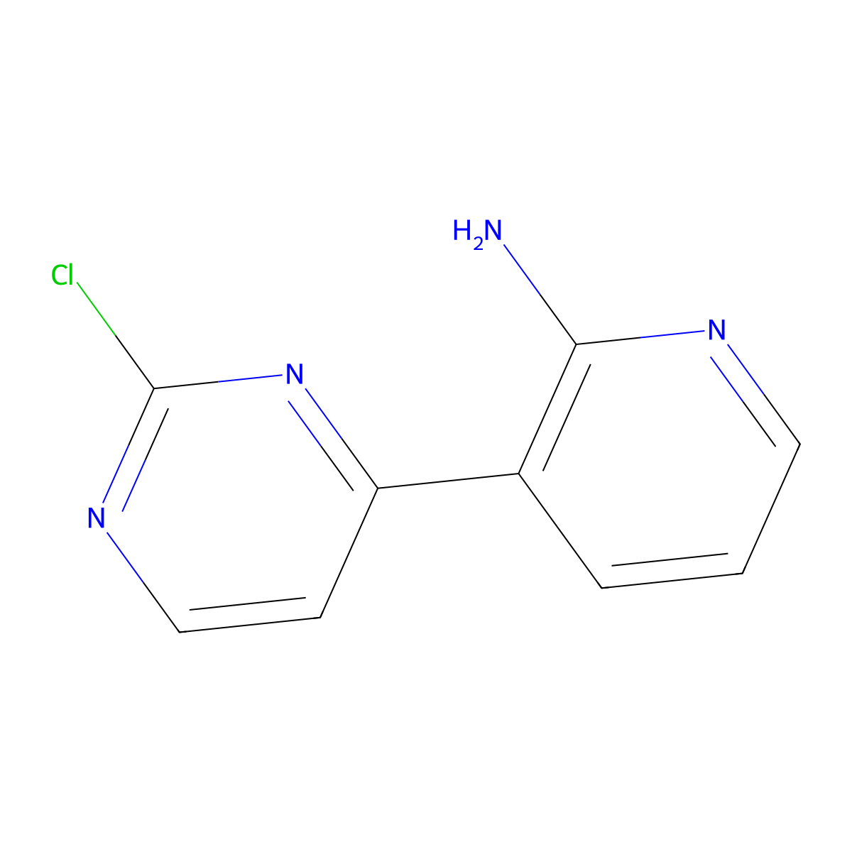 3-(2-Chloropyrimidin-4-yl)pyridin-2-amine molecular structure, CAS 1417518-21-8