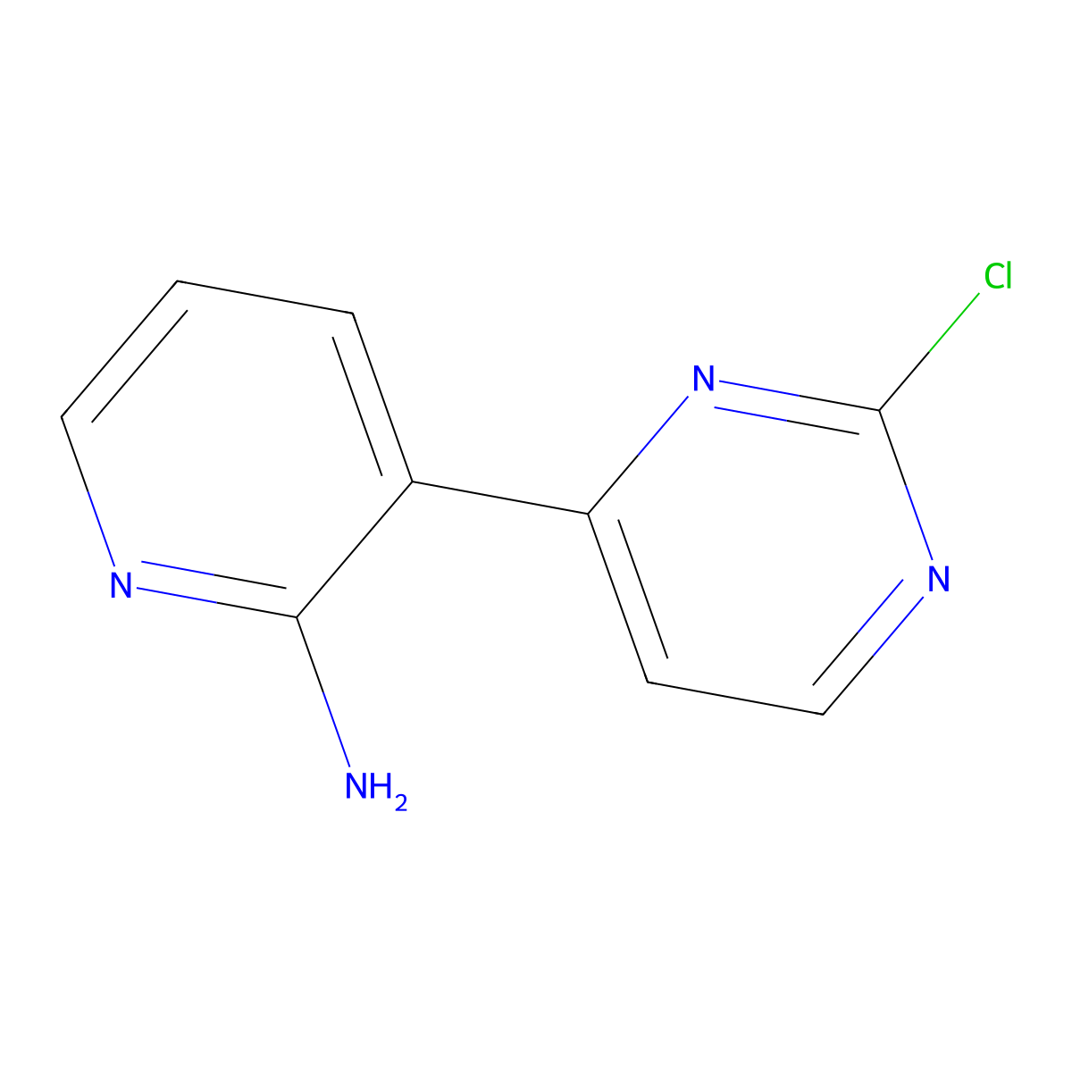 3-(2-Chloropyrimidin-4-yl)pyridin-2-amine molecular structure, CAS 1417518-21-8