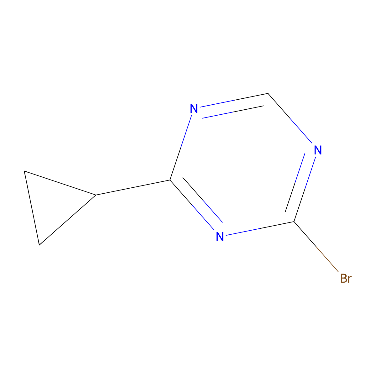 2-Bromo-4-(cyclopropyl)-1,3,5-triazine molecular structure, CAS 1417518-23-0