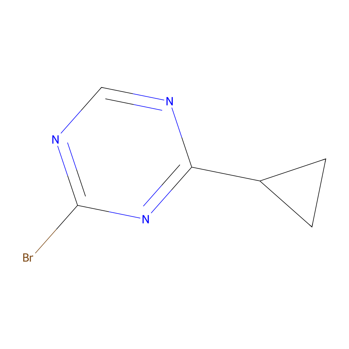 2-Bromo-4-(cyclopropyl)-1,3,5-triazine molecular structure, CAS 1417518-23-0
