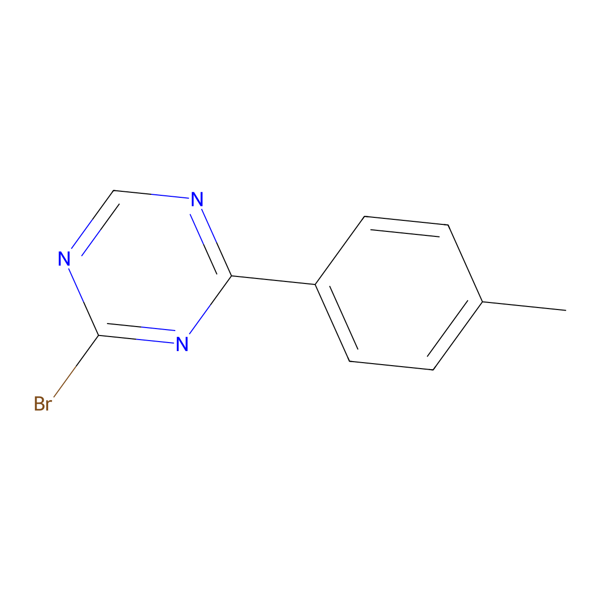 2-Bromo-4-(4-tolyl)-1,3,5-triazine molecular structure, CAS 1417518-27-4