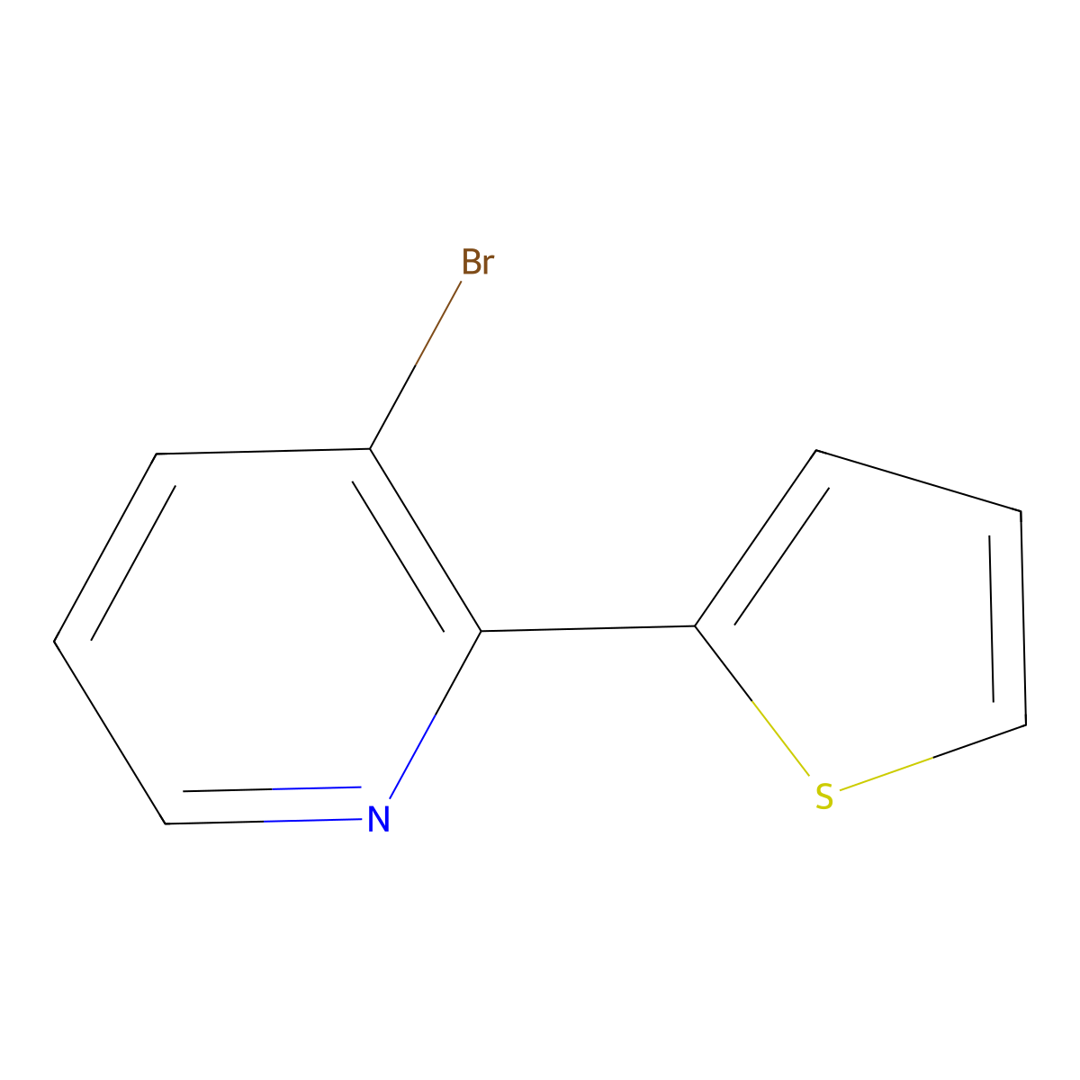 3-Bromo-2-(2-thienyl)pyridine molecular structure, CAS 1417518-31-0